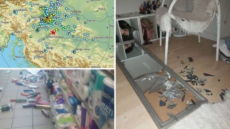 Hrvaško spet streslo. Poglejte, kaj so kamere zaznale med potresom